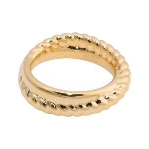 MILOR GOLD Made In Italy 14kt Gold Braided Mix Band Ring